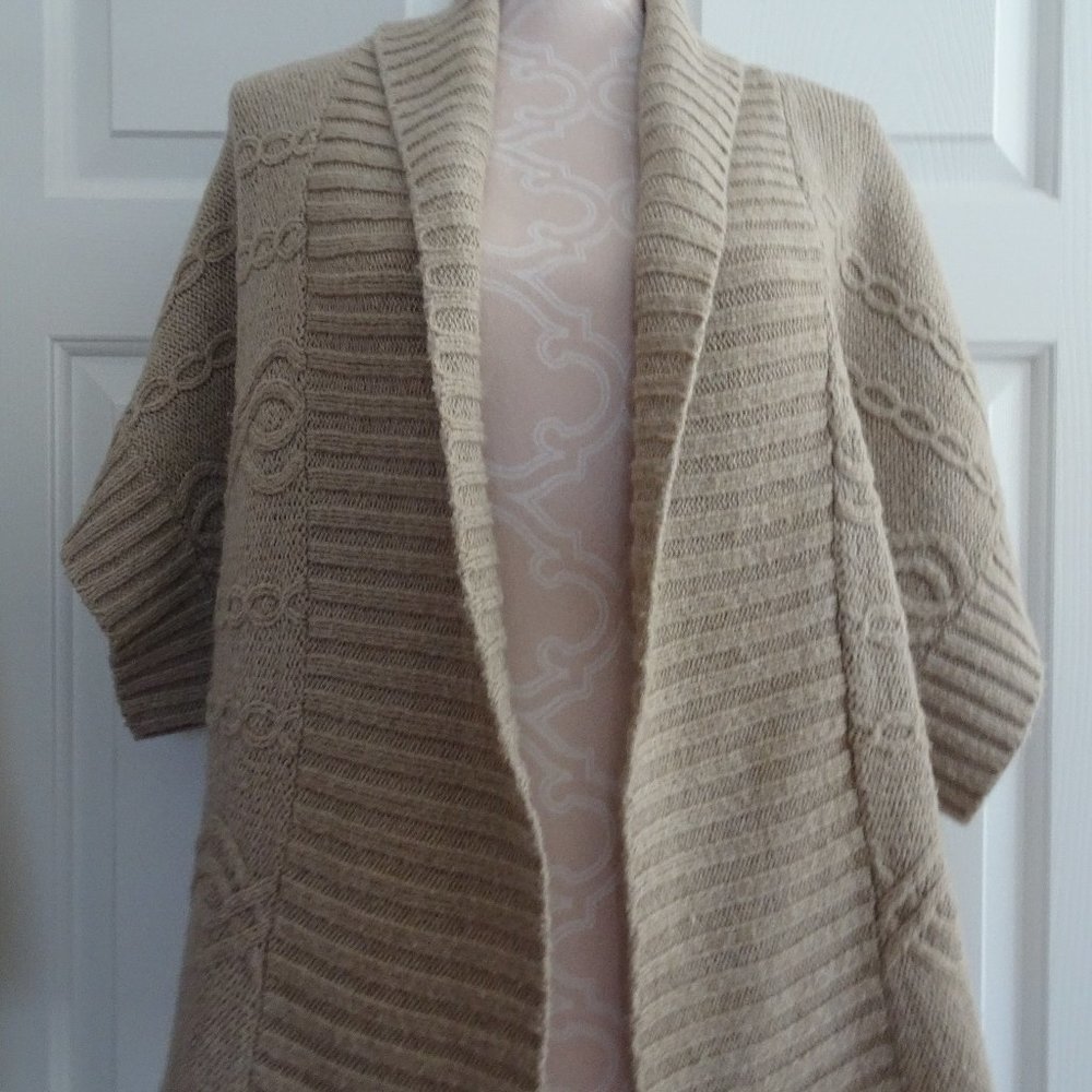 Coldwater Creek Size L 14-16 Tan Bolero/Cardigan/Sweater/Shrug/Jacket